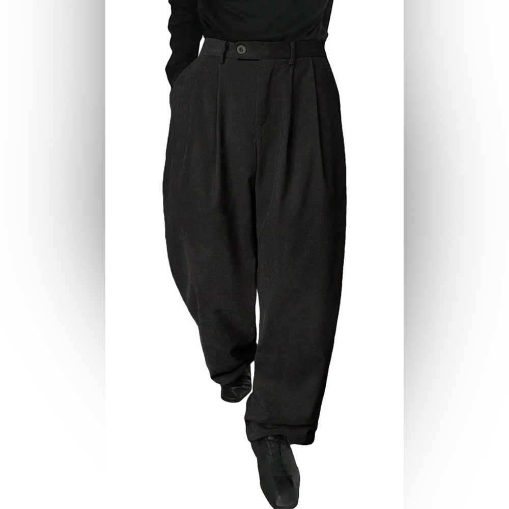 Black Pleated Trousers